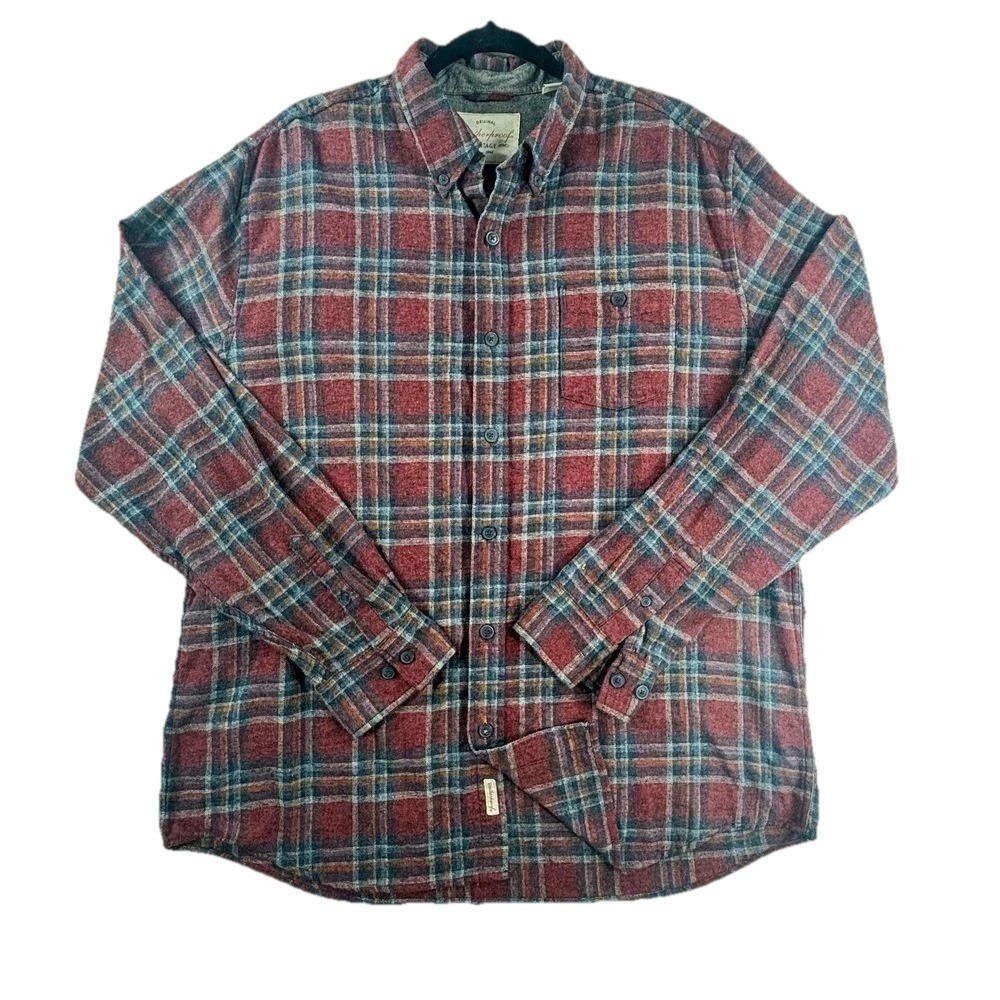 Weatherproof Vintage Plaid Flannel Long Sleeve Button Up Shirt Mens XL Grunge